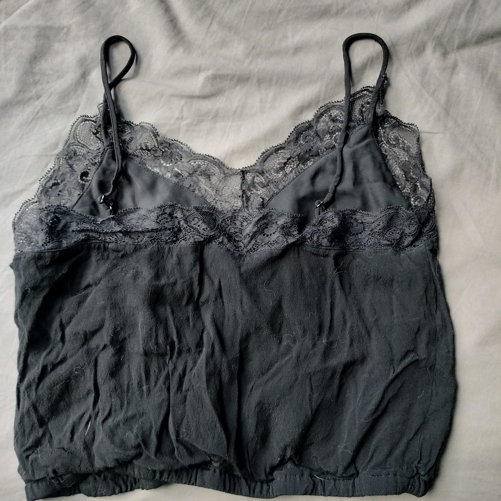 Black Lace Trim Camisole Top - Picture 6 of 6